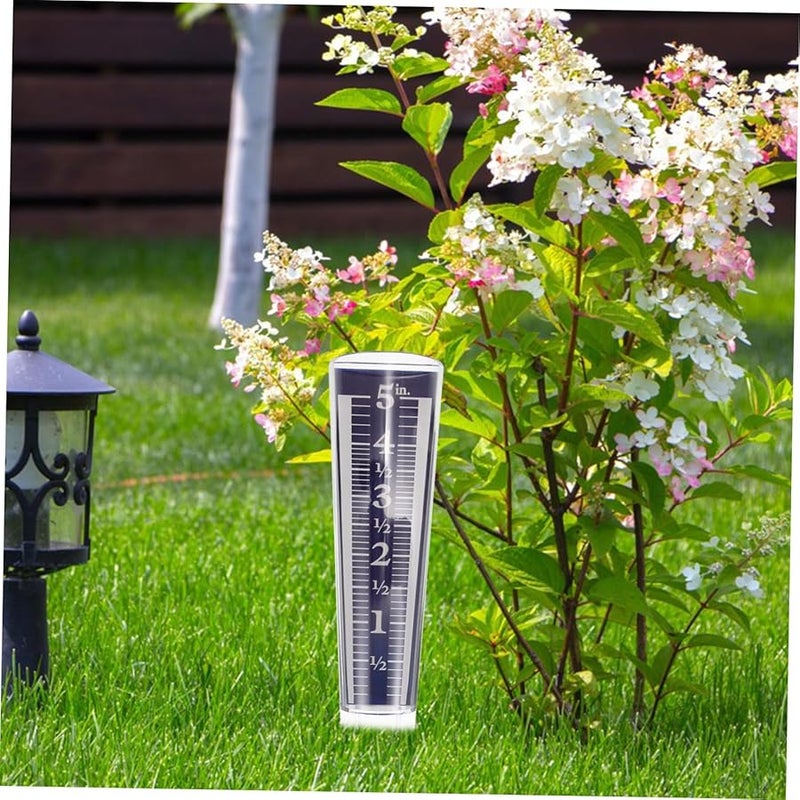 مقياس المطر البلاستيكي الشفاف مع وتد لقياس هطول الأمطار في الهواء الطلق للحدائق والملاعب - Image 5